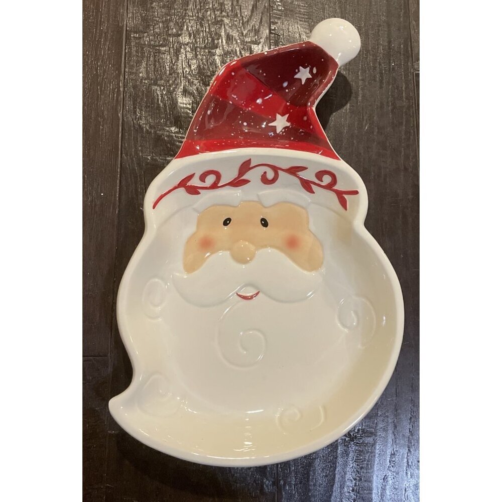 Ganz Bella Casa Christmas Holiday Santa Clause Serving‎ Plate Tray Platter